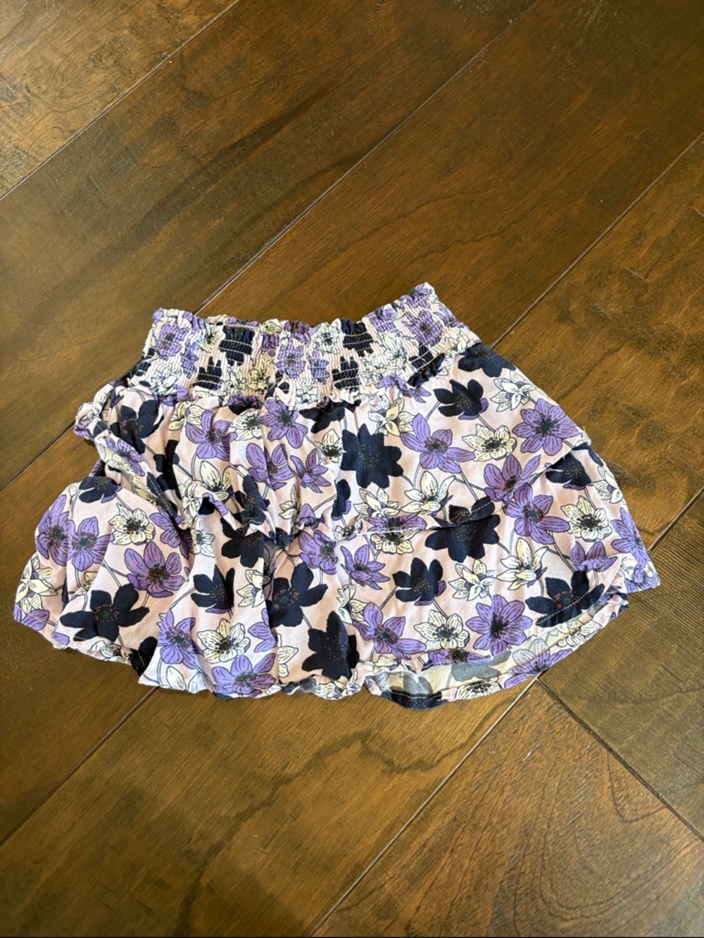 Vineyard Vines Lilac and Purple Floral Elastic Waistband Skirt